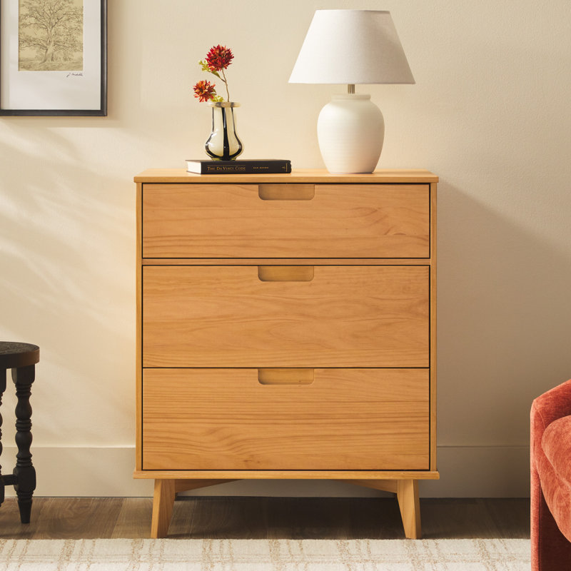 Mercury Row® Yarber Groove 3 Drawer Solid Wood Chest & Reviews